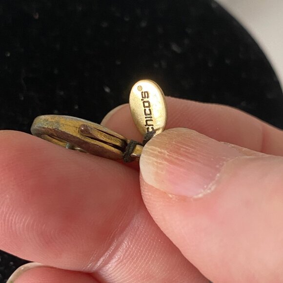 Chico's 20" Brown Medallion necklace with Bracelet and Earrings - Picture 4 of 5